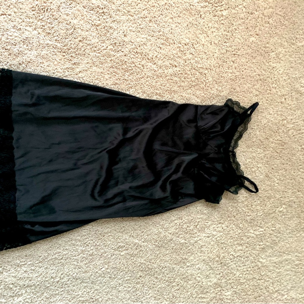 Belle Poque Black Satin Nightgown